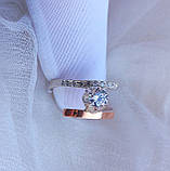 Срібна каблучка з золотими вставками, фото 6