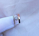 Срібна каблучка з золотими вставками, фото 5