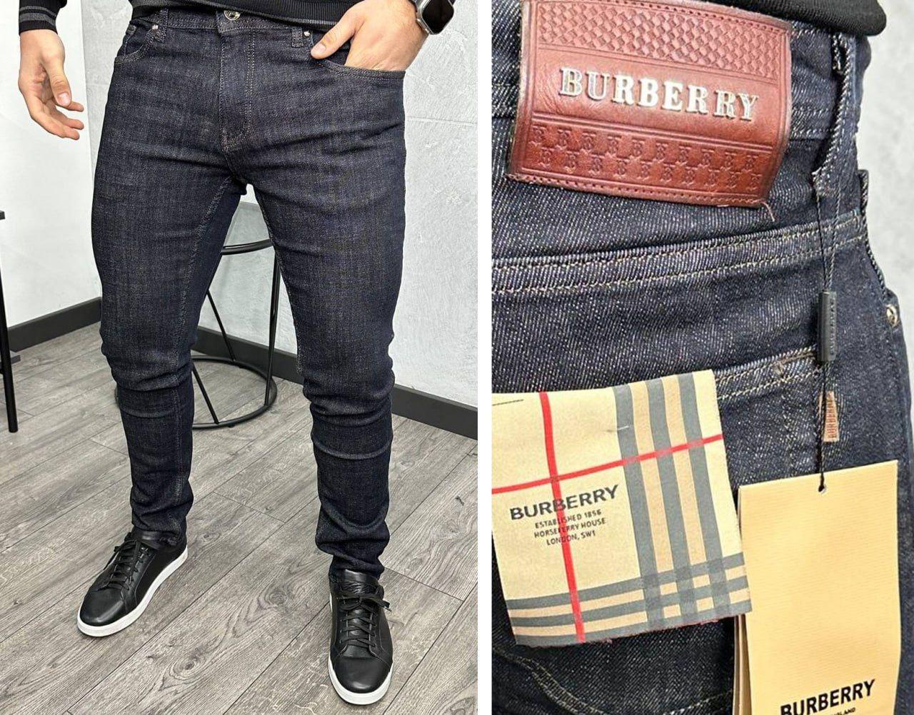 Чоловічі джинси Burberry H3925 темно-сині, фото 1