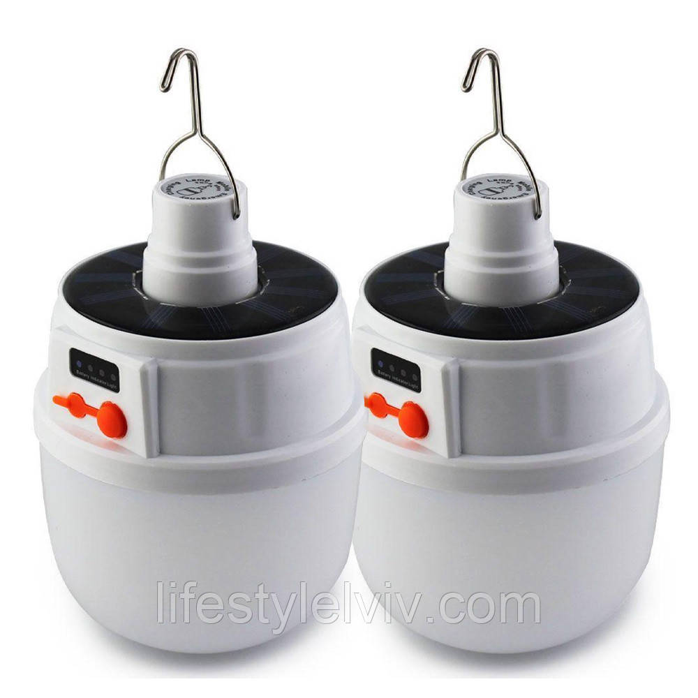 Комплект 2 шт Лампа для кемпінгу Solar BL 2022 на сонячній батареї / Кемпінговий ліхтар, фото 1