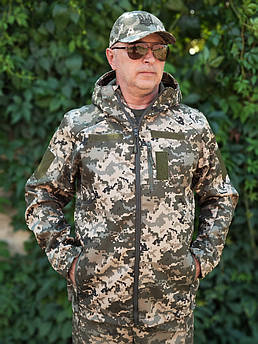 Куртка тактична утеплена Піксель / Ріп-стоп Мікрофліс