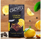 Шоколад чорний Cachet Кашет 57 % какао з лимоном і перцем 100 г Бельгія, фото 6