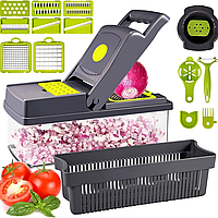 Слайсер для нарезки овощей и фруктов 15в1, Vegetable Salad Cutter / Овощерезка ручная для дома