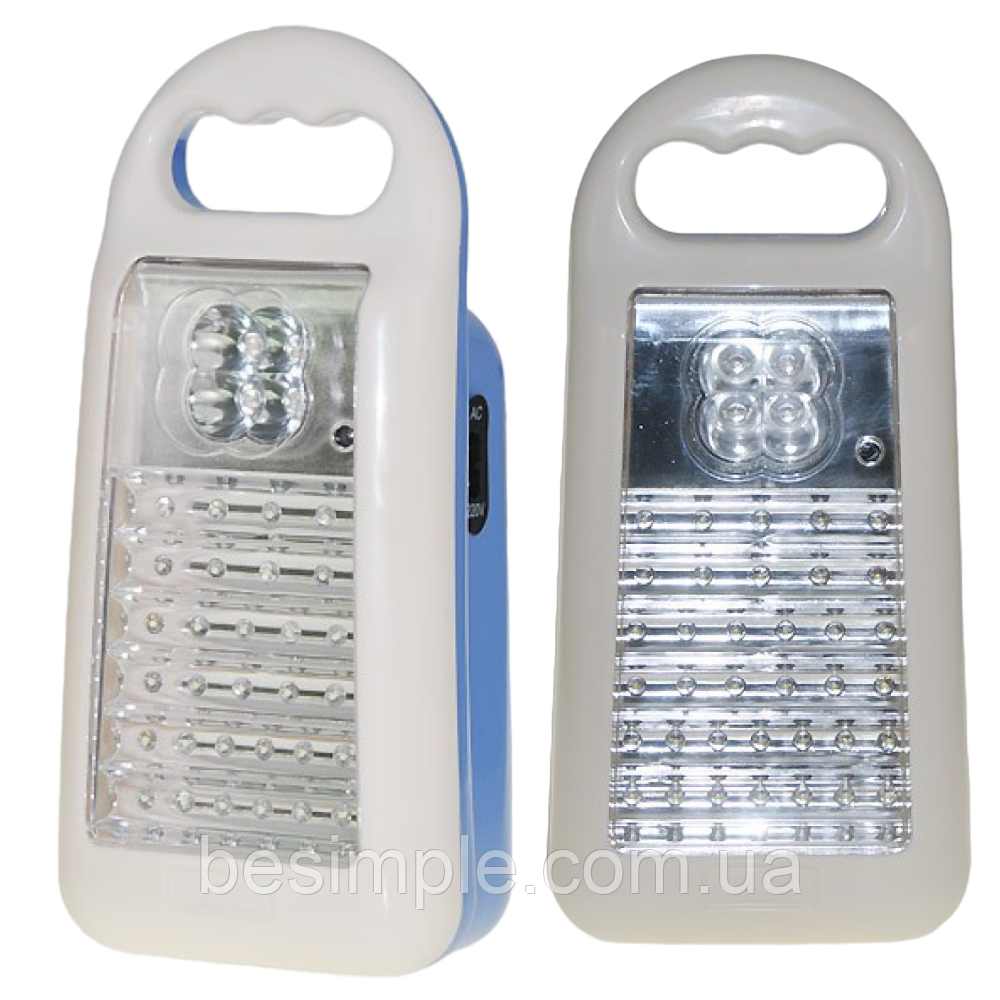 Лампа-ліхтар з акумулятором від мережі 4000 mAh, 4+36SMD, HG-400B, Синій/Акумуляторний аварійний LED, фото 1