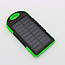 Сонячний повербанк 20000 mAh, з вбудованим ліхтариком, Зелений/Водонепроникний Power bank, фото 3