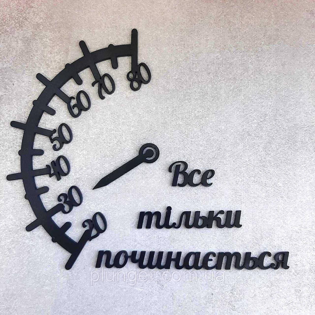 Топер, декор для кондитерських виробів акриловий Все тільки починається