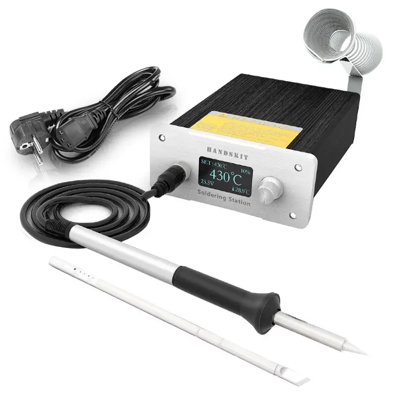 Паяльна станція HandsKit T12A чип STM32, OLED-дисплей, 180-480 °C, 220 V, підставка, фото 1