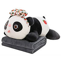 Мягкая игрушка Панда с пледом 105х165 см / Игрушка подушка с пледом / Плюшевая игрушка плед
