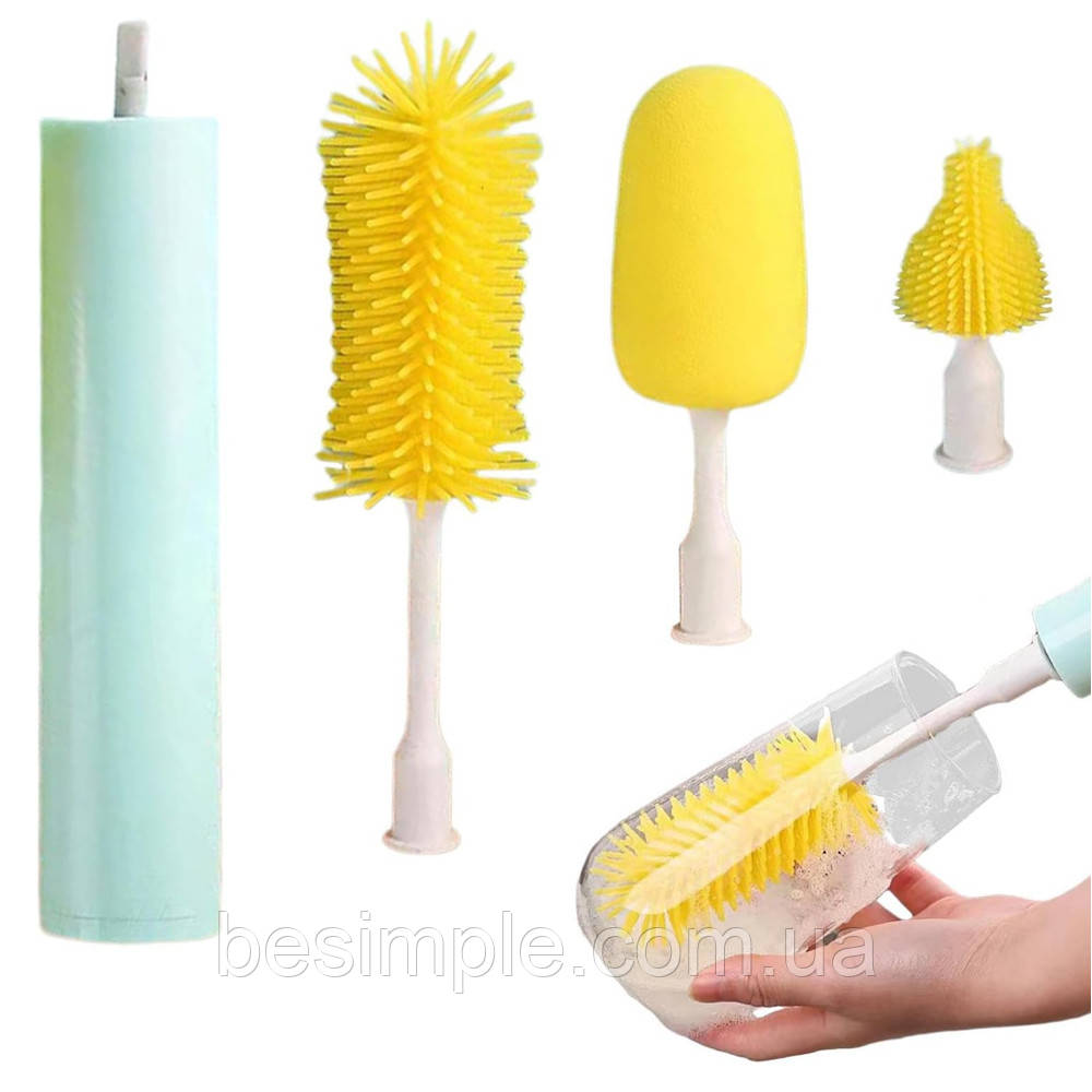 Електрична щітка для миття посуду з 3 насадками BRUSH AND412 / Бездротова щітка для прибирання