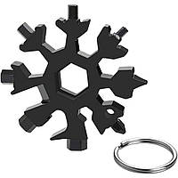 Мультитул (набор ключей) 18в1 "Снежинка", Черная / Отвертка, шестигранник, гаечный ключ / Мультиинструмент