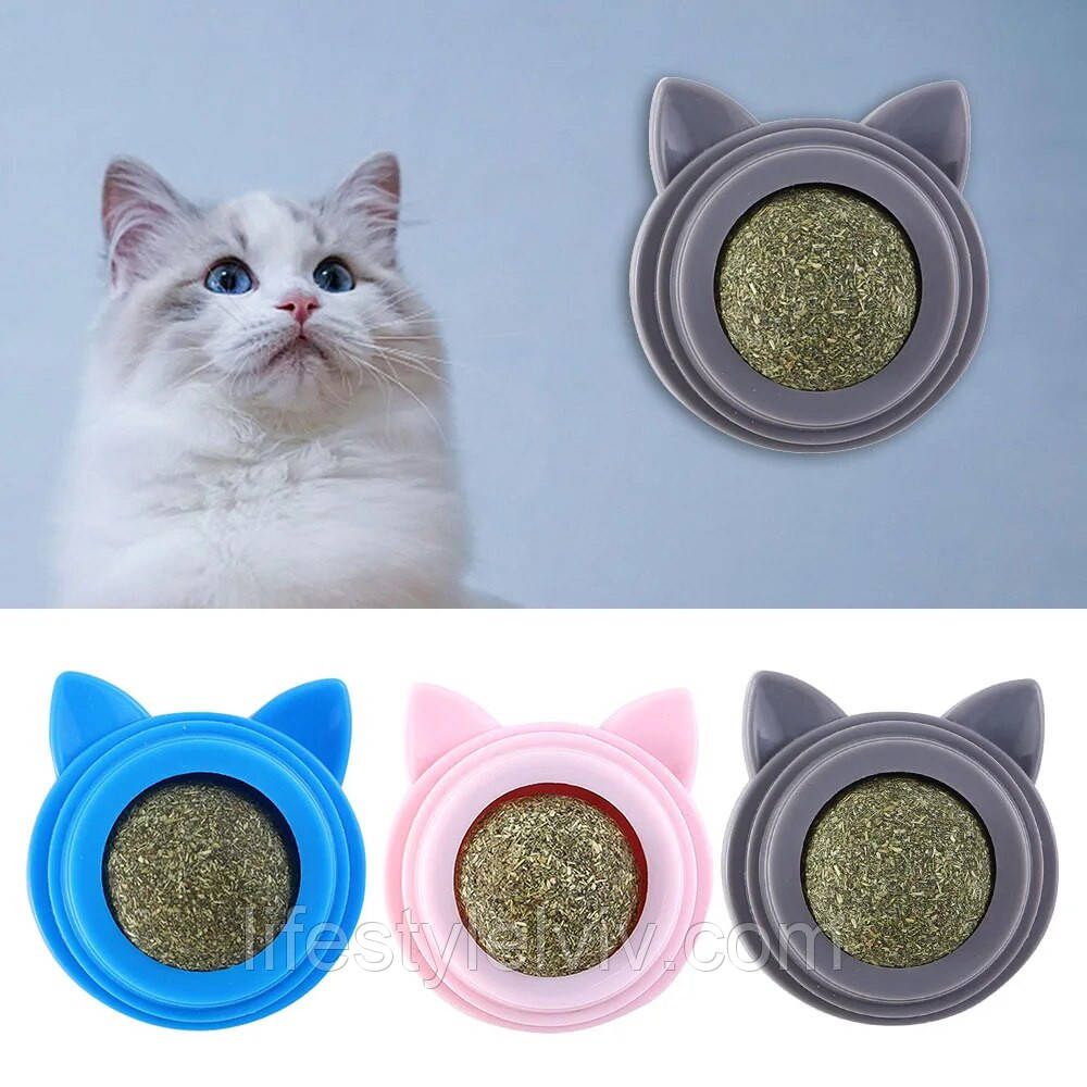 Котяча м'ята кулька - лизун для котів G 818, колір Мікс / Ролик з котячою м'ятою для котів / Смаколик для котів