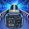 FM модулятор 2хUSB/Type-C, XO BCC08, з дисплеєм / Автомобільний FM трансмітер з Bluetooth та швидкою зарядкою, фото 3
