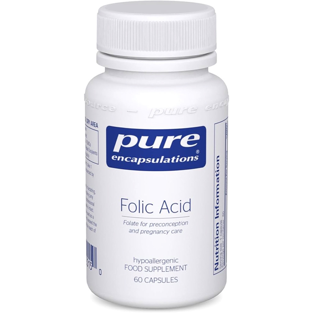 Фолієва кислота, Folic Acid 800 UG. / Pure Encapsulations, 60 капсул BX041, фото 1