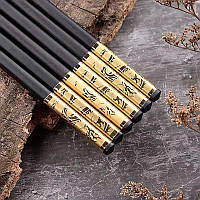 Палочки для суши в стиле китайского золотого и серебряного дракона, палочки для еды с драконовым дизайном