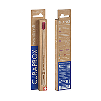 Деревянная зубная щетка Curaprox Wood Ultra Soft CS 4440 (бордовая), 1 шт