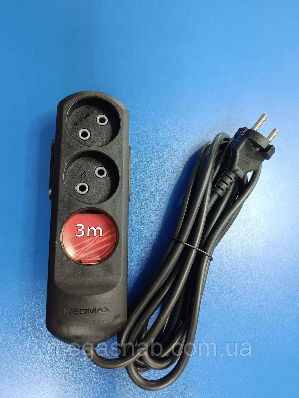 Подовжувач 3/3 м чорний NEOMAX, фото 1