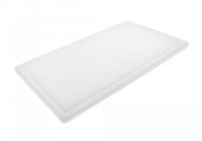 Дошка обробна HDPE з жолобом 500×300×18 мм 6 протиковзких ніжок біла