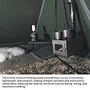 Титанова дров'яна піч Soomloom Titanium ultralight посилена буржуйка туристична розбірна для намета з димоходом 2 метри, фото 4