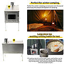 Титанова дров'яна піч Soomloom Titanium ultralight посилена буржуйка туристична розбірна для намета з димоходом 2 метри, фото 5