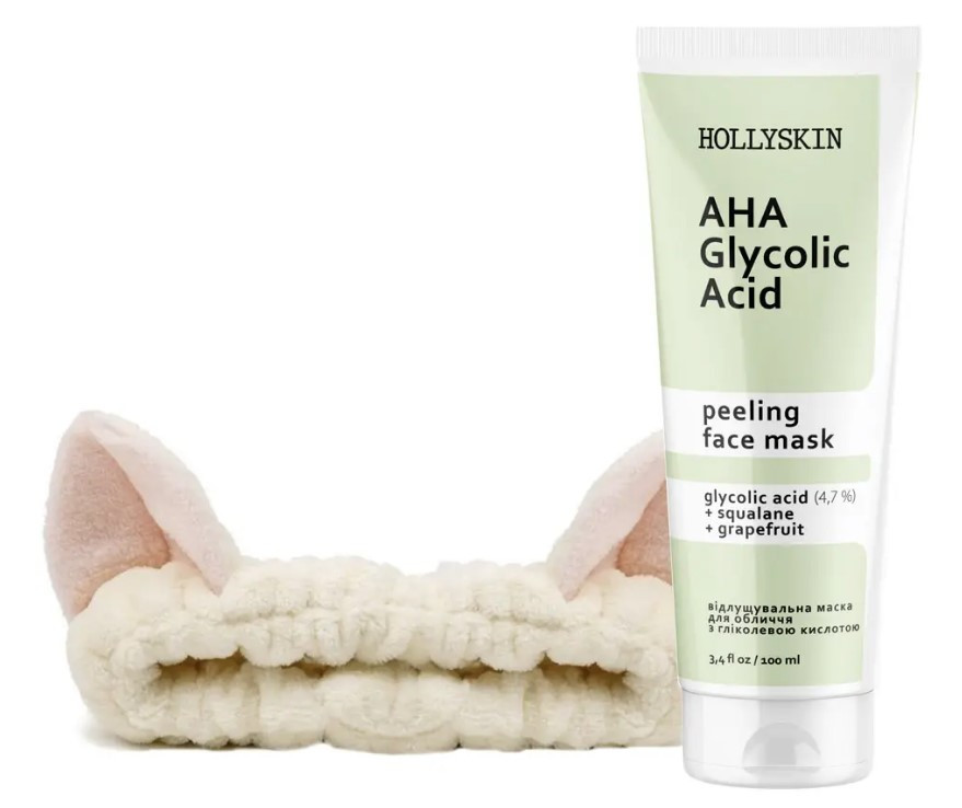 Маска для обличчя Glycolic AHA Acid Face Mask + Пов’язка косметична, фото 1