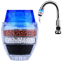 Фильтр для воды на кран пятислойный Supretto / Проточный фильтр для крана / Насадка на кран