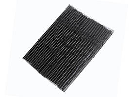 Паперова Трубочка c гофрою Чорна 6 × 200 мм, 100 шт