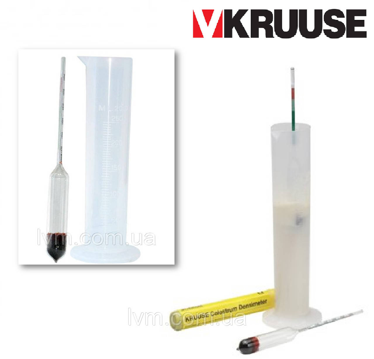 Колострометр для визначення якості молозива, з колбою