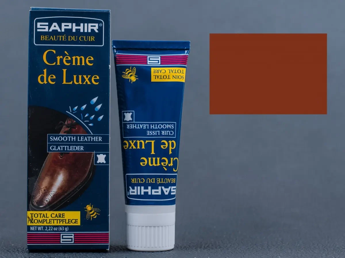 Водовідштовхувальний крем Saphir Creme De Luxe світло-коричневий 75 мл, фото 1