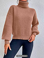 Жіночий теплий светр з акрилу та вовни бежевий