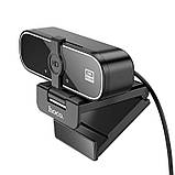 Вебкамера для комп'ютера з мікрофоном HOCO GM101 2KHD 4MPx Black, фото 2