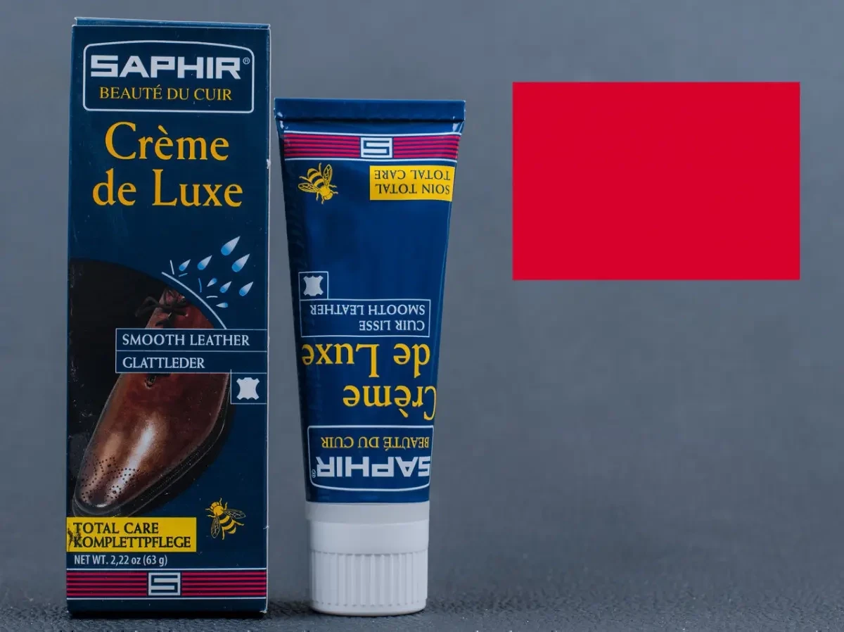 Водовідштовхувальний крем Saphir Creme De Luxe червоний 75 мл, фото 1