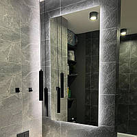 Прямоугольное зеркало с «фоновой» LED подсветкой 120*70 см в ванную комнату, спальню, гостиную