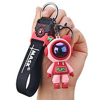 Брелок медвідь астронавт рожевий