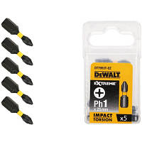 Набор бит DeWALT IMPACT TORSION, ударных, Philips, Ph1, L=25 мм, 5 шт (DT7993T) - Топ Продаж!