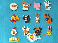 "Домашние животные", игрушки из фетра на липучках к развивающему коврику Wonderwall® Ферма , 17 шт.
