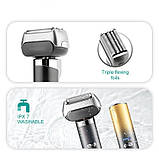 Електробритва для чоловіків роторна для вологого та сухого гоління з плаваючими головками XPRO V-358 чорна (41885-V-358_640), фото 4