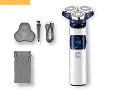 Електробритва для чоловіків роторна для вологого та сухого гоління з плаваючими головками XPRO V-328 біла (41882-VGR V-328_533)