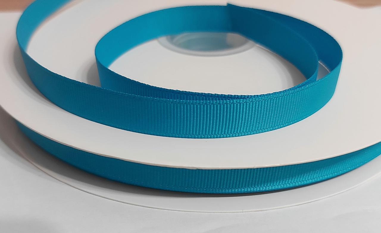 Стрічка репсова 13 мм Синя бірюза , № 327 на метраж