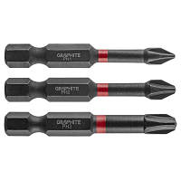 Набор бит Graphite ударные 3 ед., 1/4", PH1/2/3 x 50мм, сталь S2 (56H543) - Топ Продаж!