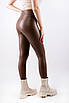 Легінси екошкіра утеплені бежеві 3384 S (2000000119915), фото 3