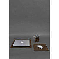 Набор для рабочего стола из натуральной кожи 1.0 темно-коричневый Crazy Horse