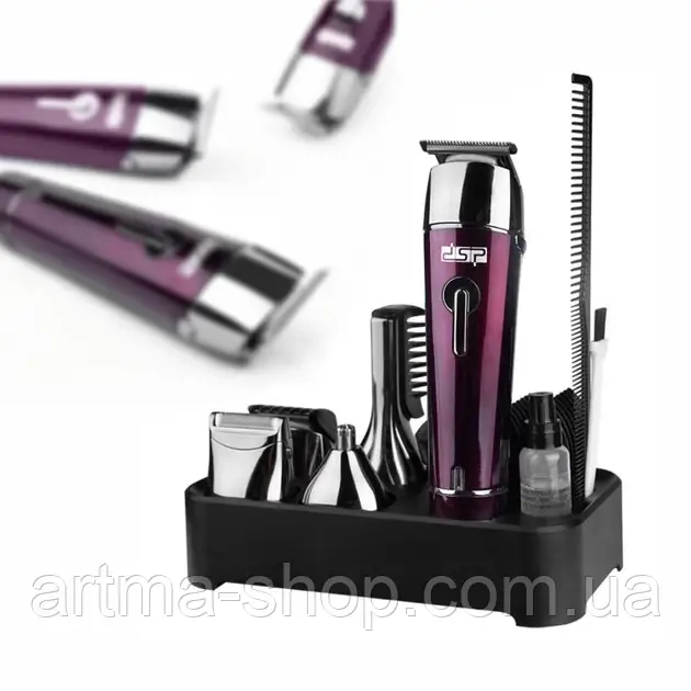 Машинка триммер для стрижки волосся DSP Потужність 3 Вт, 9 насадок, IPX7 корпус (90030), фото 1