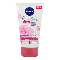 ГЕЛЬ СКРАБ І МАСКА ДЛЯ ОБЛИЧЧЯ 3IN1 ROSE CARE NIVEA 150МЛ