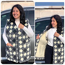 Жіночий зимовий хутряний жилет-безрукавка великі розміри (з 48 по 64)