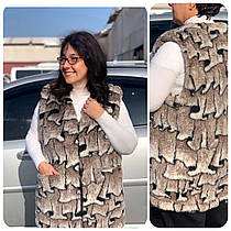 Жіночий зимовий хутряний жилет-безрукавка великі розміри (з 48 по 64)