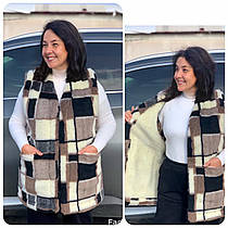 Жіночий зимовий хутряний жилет-безрукавка великі розміри (з 48 по 64)