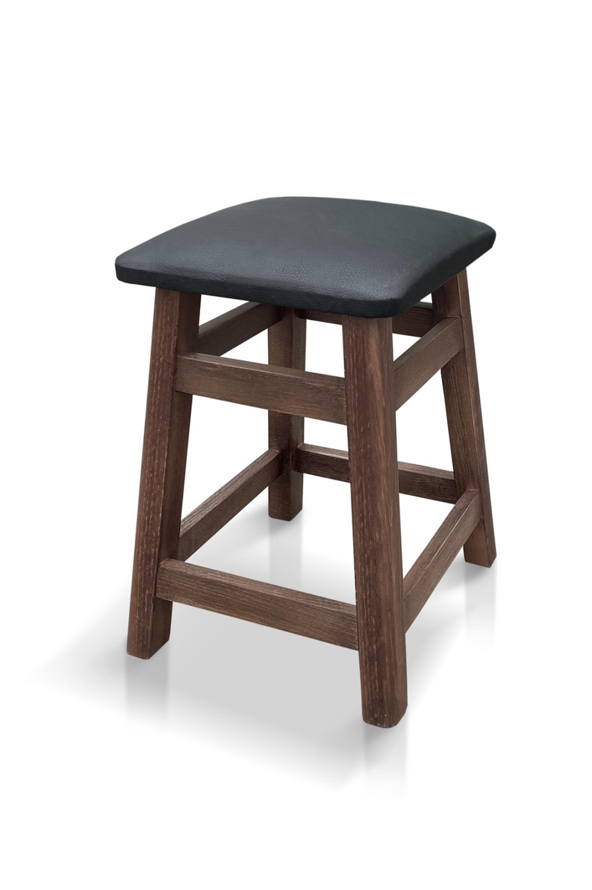 Табурет обідній посилений з подвійною царицею Вітязь (шкірзам/горіх темний), фото 1