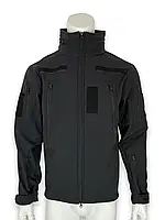 Куртка Patriot sоftshell черная,тактическая военная армейская штурмовая мужская куртка для спецслужб и военных