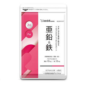 Цинк та Залізо для Жіночого здоров'я на 3 місяці прийому SeedComs 90 капсул