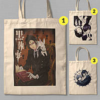 Эко-сумка, шоппер с принтом аниме Темный дворецкий Black Butler